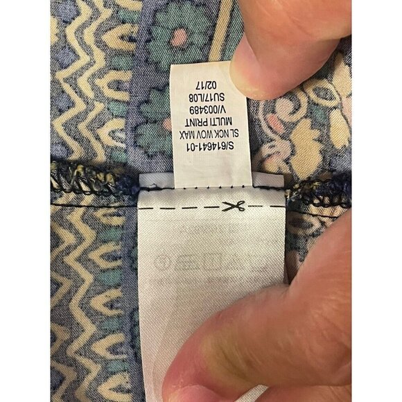 Old Navy Maxi Dress Flowy Long Womens Sz M Y2K 90s Geometric Multicolor Festival - Picture 7 of 9